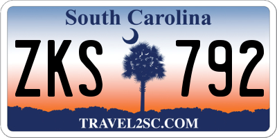 SC license plate ZKS792