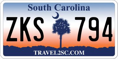 SC license plate ZKS794