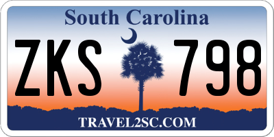 SC license plate ZKS798