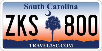 SC license plate ZKS800