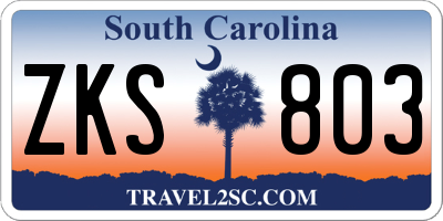 SC license plate ZKS803