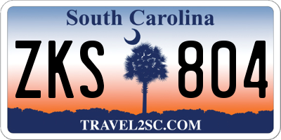 SC license plate ZKS804