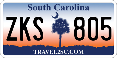 SC license plate ZKS805