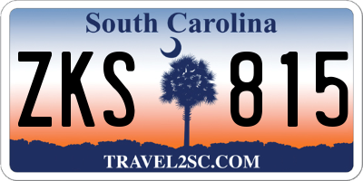 SC license plate ZKS815