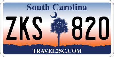 SC license plate ZKS820