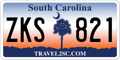 SC license plate ZKS821