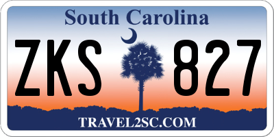 SC license plate ZKS827