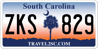 SC license plate ZKS829