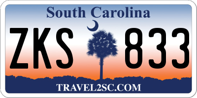 SC license plate ZKS833