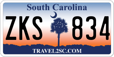 SC license plate ZKS834