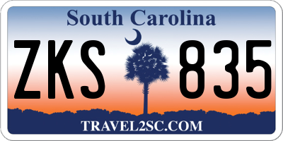 SC license plate ZKS835