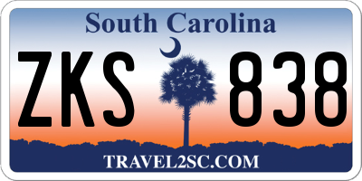 SC license plate ZKS838