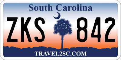 SC license plate ZKS842