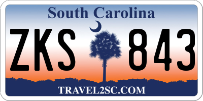 SC license plate ZKS843
