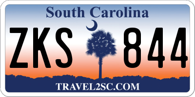 SC license plate ZKS844