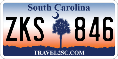 SC license plate ZKS846