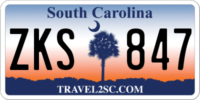 SC license plate ZKS847