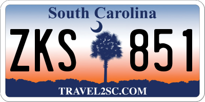 SC license plate ZKS851