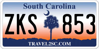SC license plate ZKS853