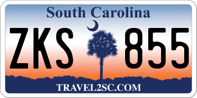 SC license plate ZKS855