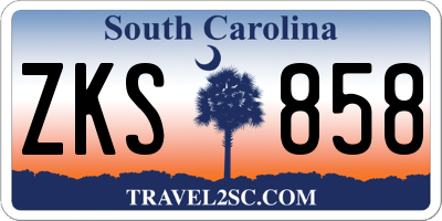 SC license plate ZKS858