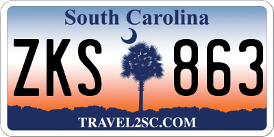SC license plate ZKS863
