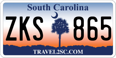 SC license plate ZKS865