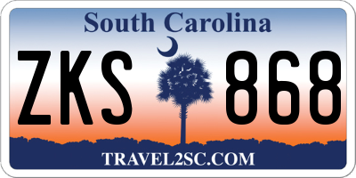 SC license plate ZKS868