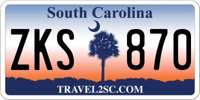 SC license plate ZKS870