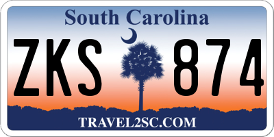 SC license plate ZKS874