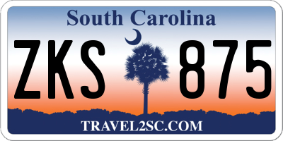 SC license plate ZKS875