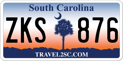 SC license plate ZKS876