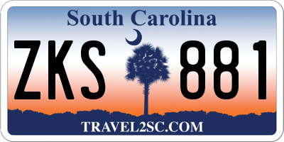 SC license plate ZKS881