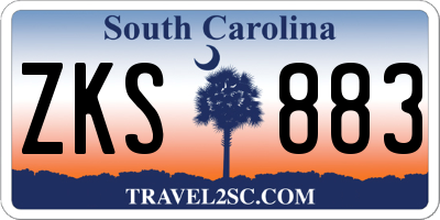 SC license plate ZKS883