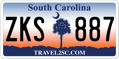 SC license plate ZKS887