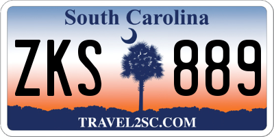 SC license plate ZKS889