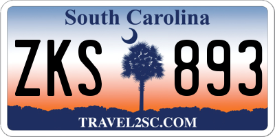 SC license plate ZKS893
