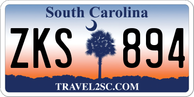 SC license plate ZKS894