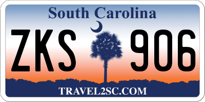 SC license plate ZKS906