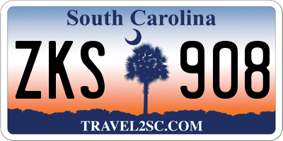 SC license plate ZKS908