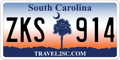 SC license plate ZKS914