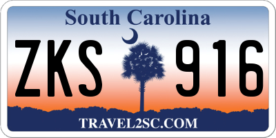 SC license plate ZKS916