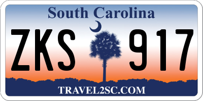 SC license plate ZKS917