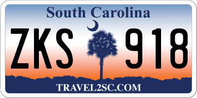 SC license plate ZKS918