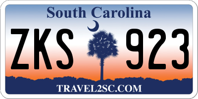 SC license plate ZKS923