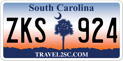 SC license plate ZKS924