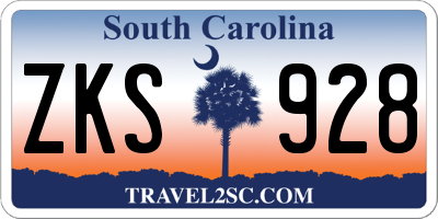 SC license plate ZKS928