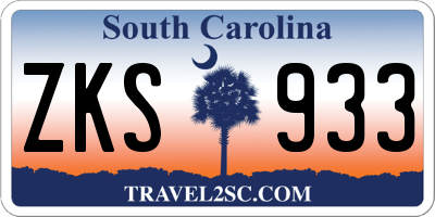 SC license plate ZKS933