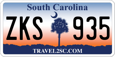 SC license plate ZKS935