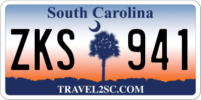 SC license plate ZKS941